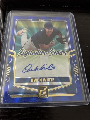 2024 Panini Donruss Signature Series Owen White #SS-OW Blue Laser /25