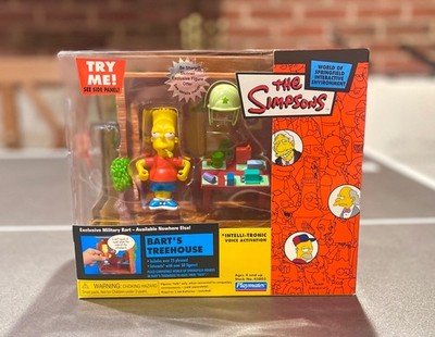 The Simpsons Interactive Bart's Treehouse Playset MILITARY BART Playmates WOS