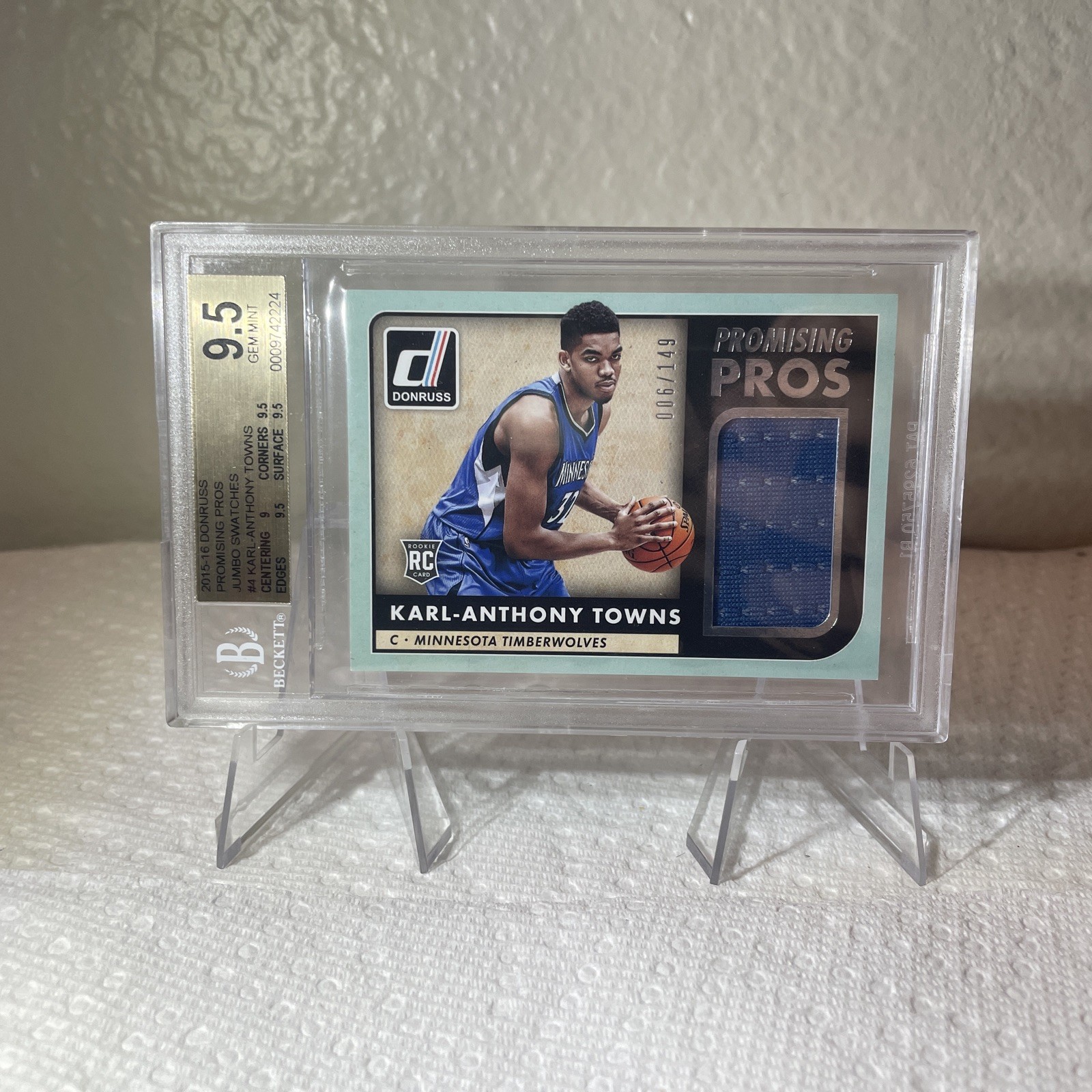 KARL ANTHONY TOWNS ROOKIE CARD PSA 10 BGS 9.5. LOT 4 view 14