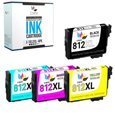 CMYi 812XL Black Color Ink Cartridges for Epson 812 XL Workforce EC-C7000 Pro