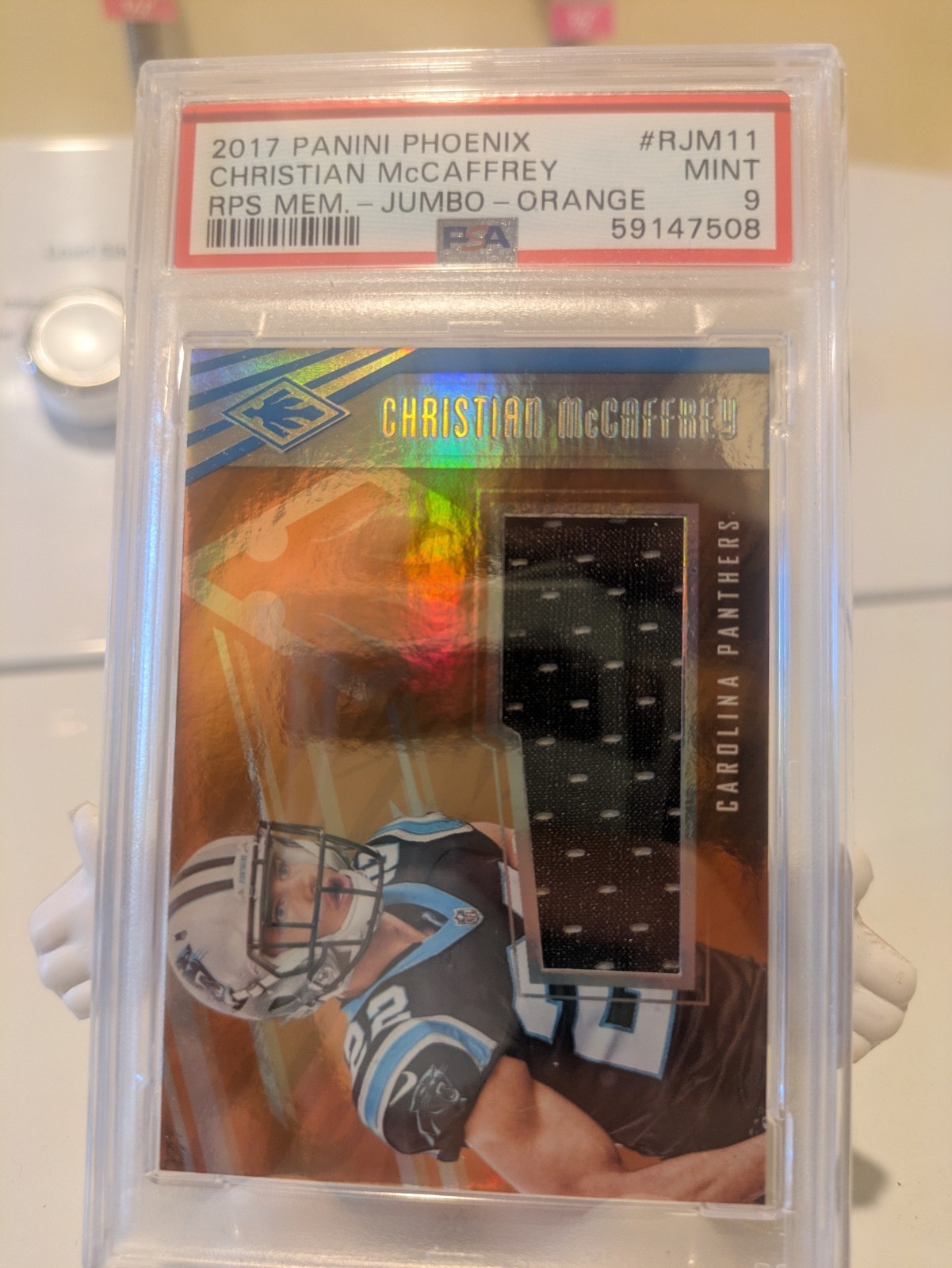 Christian McCaffrey Panini Phoenix Rps Memorabilia #RJM11 Jumbo-Orange
