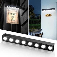 Solar Powered LED Light Sign House Street Door Address Plaque Number Plate Lamp