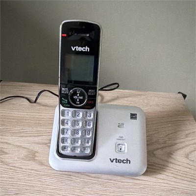 VTech CS6419 DECT 6.0 Cordless Telephone, Speakerphone, Wireless, Black/Silver