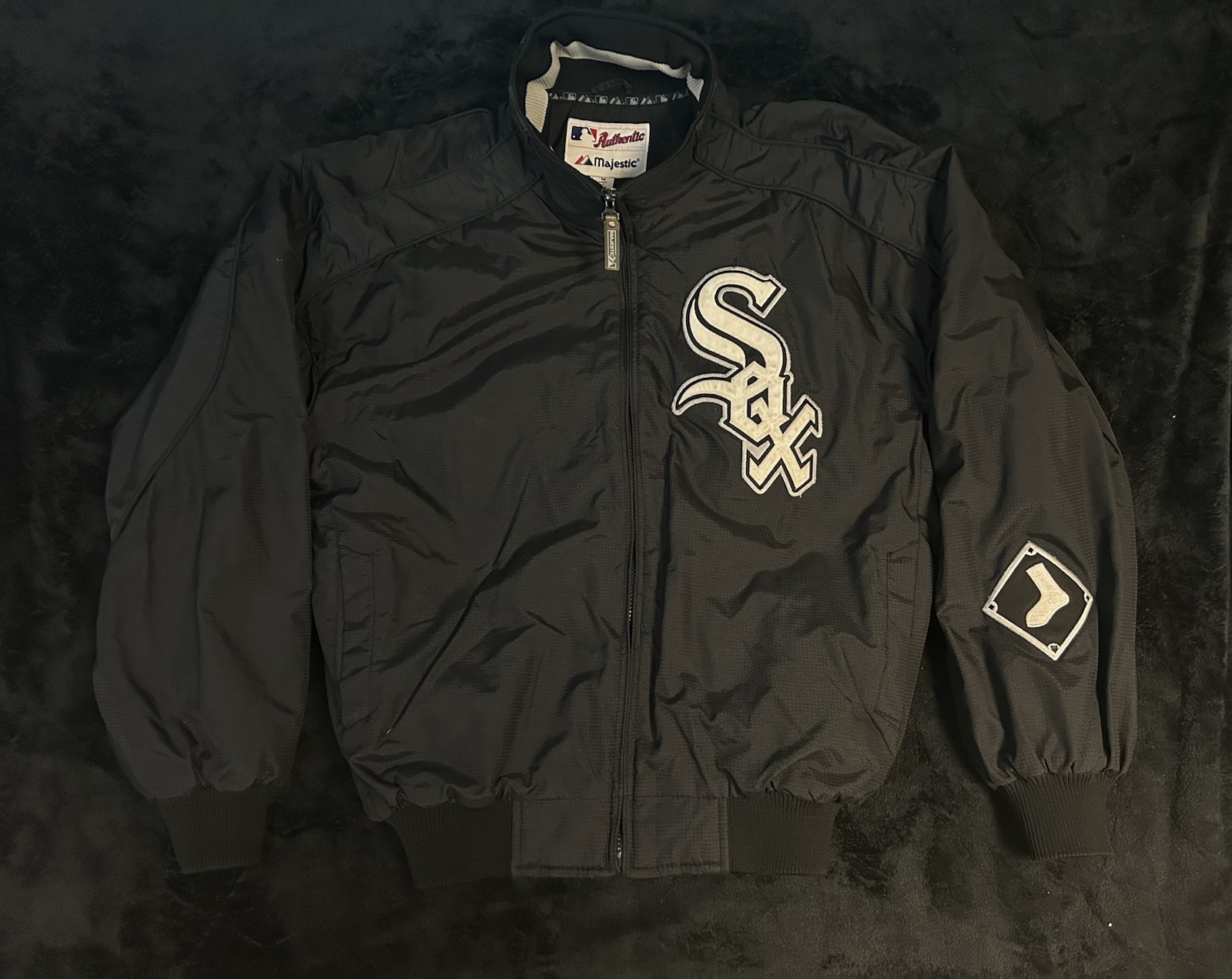Vintage Chicago White Sox Majestic Jacket Mens M Authentic Dugout Zip Jacket Y2K