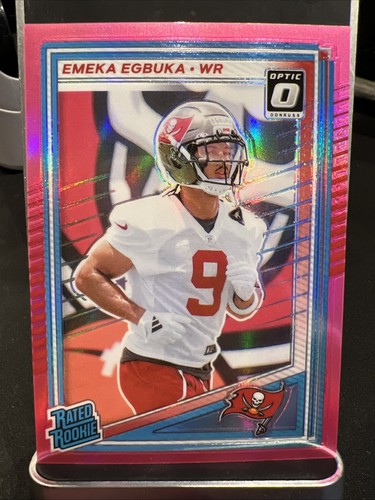 2025 Panini Donruss Emeka Egbuka Rated Rookie Optic Preview Pink #375 Buccaneers