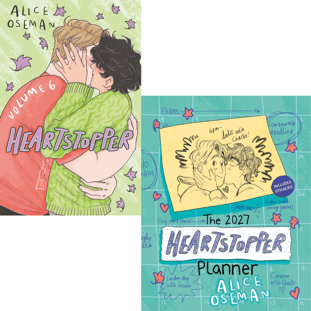 Heartstopper 2 Book Set Collection by Alice Oseman: Volume 6 & 2027 Planner