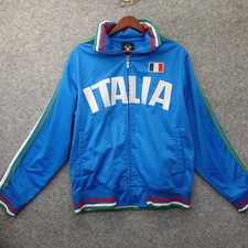 GHAST Track Jacket Mens M L Blue Italia Futbol Flag Full Zip Vintage Soccer Y2K