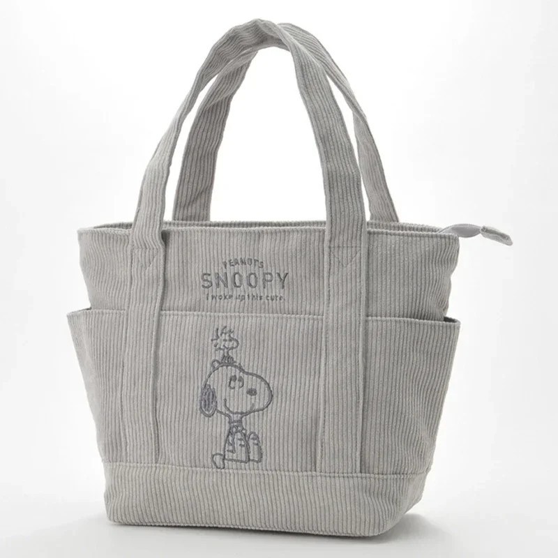 Disney Series Cute Snoopy Corduroy Tote Bag Casual Hundred Students Large