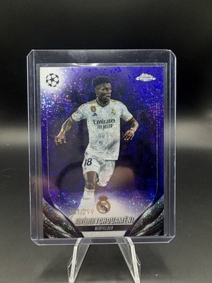 2023-24 TOPPS CHROME AURELIEN TCHOUAMENI PURPLE SOCCER REAL MADRID C.F. UCL /299
