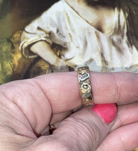 Antiker 14K Blume Ewigkeit Ring Band dreifarbig - Bild 4 von 7