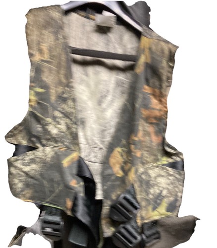 Breaux Mossy Oak Camo Camouflage Hunt Em High Hunting Accessories Vest Top L/XL - Picture 1 of 6