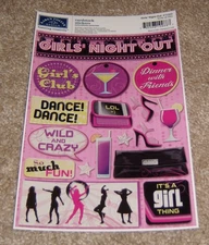 Karen Foster Design Cardstock Sticker Sheet ~ Girls Night Out.