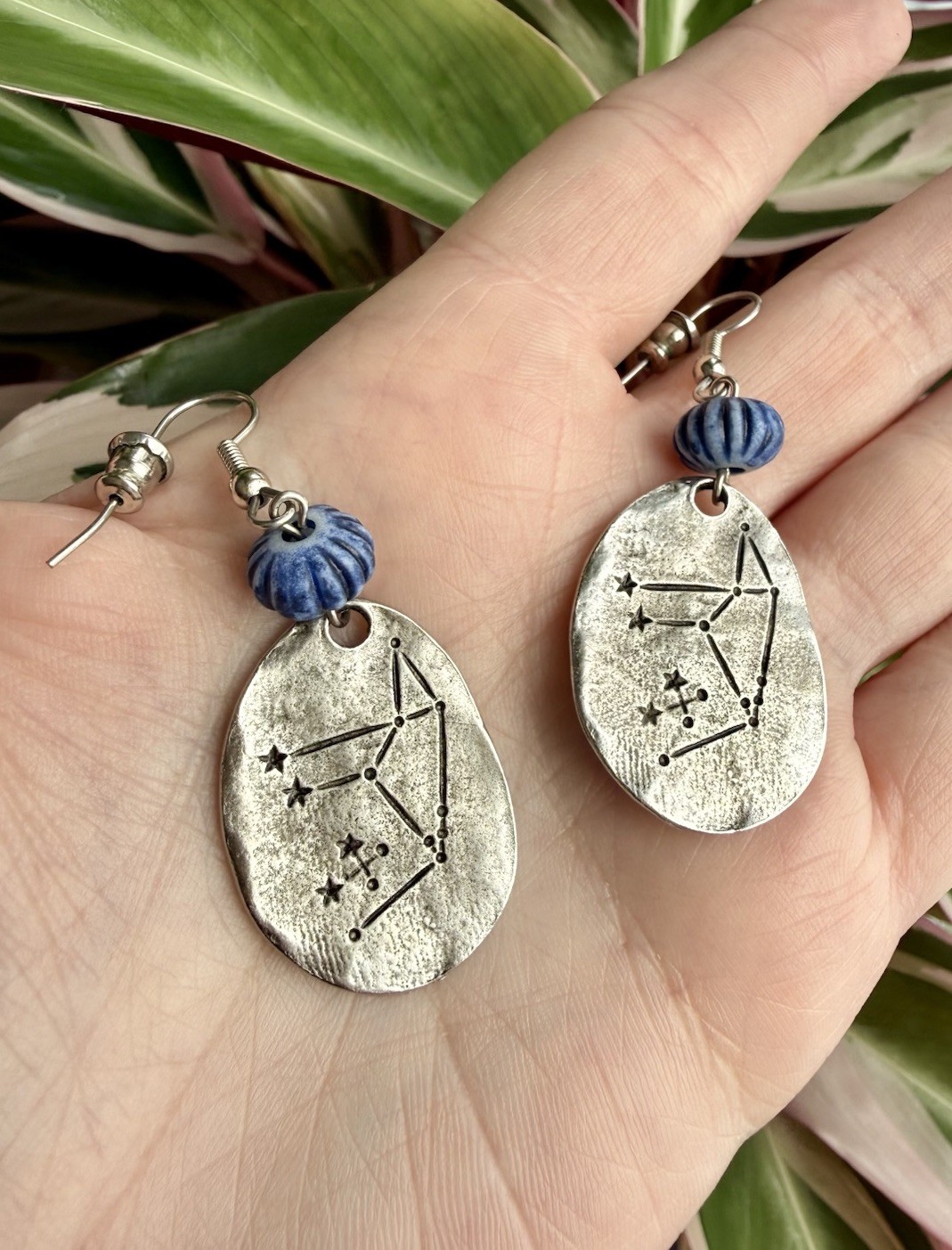 Constellation Astrology Silver Tone Artisan Dangl… - image 3