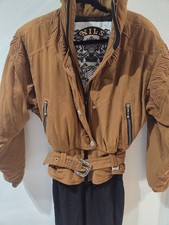 Vintage NILS Women  s Sz 6 Ski Suit Camel Jacket  Black Stirrup Pants WB-400 USA