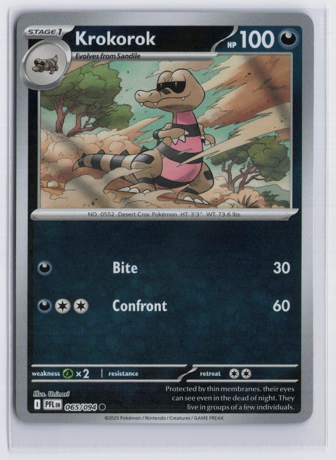 Krokorok 065/094 NM Reverse Holo Foil Common ME02: Phantasmal Flames