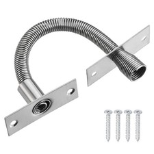 Armored Door Cords Set with Mounting Plate 5" Length 0.35" OD, Silver