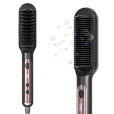 Hair Straightener Brush with 9 Temps - Negative Ionic Straightening Brush for...