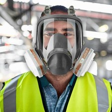 Full Face Respirator Gas Mask Dust Gas Protection with Carbon Filter Cotton UK