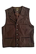 Wyoming Traders Concealed Carry Vest Mens Small Brown Western Cowboy Canvas NWOT
