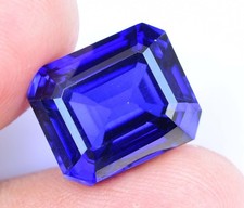 Flawless 13.60Ct Natural Blue Ceylon Sapphire AGL Certified Emerald Cut Gemstone