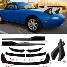 Gloss Black For Mazda Mx-5 Miata Front Rear Bumper Lip 29 Side Skirts Body Kits