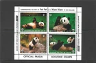 New Zealand 1988 Panda Visit Block of 4 Cinderella Mini Sheet MNH