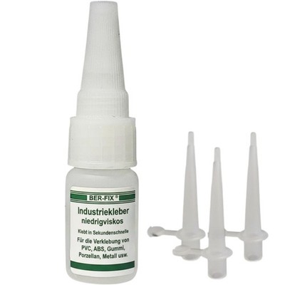 Ber-Fix  Industriekleber extra stark kapillar 10g + 3 Dosierspitzen Sekundenkleb