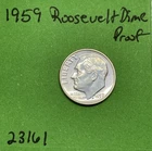 1959-P Roosevelt Dime 10c Proof 90% Silver See Pictures