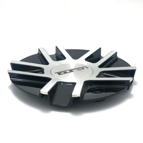 Touren TR62 Wheel Center Hub Cap 6" Diameter Gloss Black & Machined C103262B - Picture 3 of 5