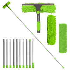 2 in 1 Telescopic Extendable Window Cleaner Equipment Glass Cleaning Squeegee