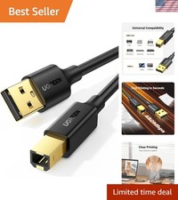 USB A to USB B Printer Cable 5ft - High-Speed for HP, Canon, Brother, Samsung...