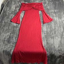 Asos Design Womens Dress Red Off The Shoulder Size S