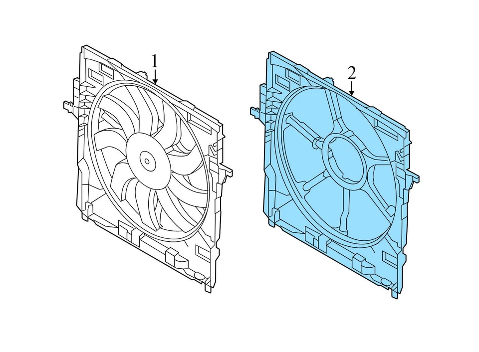 BMW 750LI XDRIVE 2010-2012 - Radiador eléctrico refrigeración ventilador carcasa 7575258 Foto 3 de 4