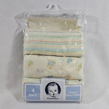 Gerber Cloth Diapers Burp Cloths 100% Cotton 20"x14.5" - LOT OF 3