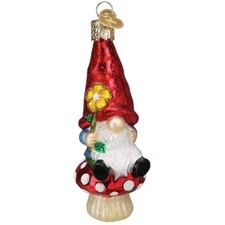 Old World Christmas Blown Glass Ornament for Christmas Tree, Garden Gnome