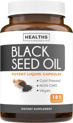 Premium kaltgepresstes Schwarzkümmelöl 180 Softgel Kapseln gentechnikfrei vegan