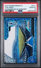 PSA 10 2019-20 Panini Prizm EPL Brighton Stadiums The Amex Blue Shimmer /8 #ST-1