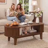 Couchtisch Holz ,Modern Wohnzimmertisch Mit Stauraum, Beistelltisch Couch Braun