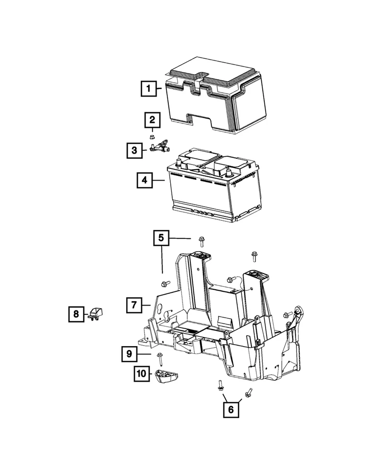 Dodge Ram 1500 2500 3500 2013-18 bandeja de batería OEM# 68095940AF Foto 4 de 4