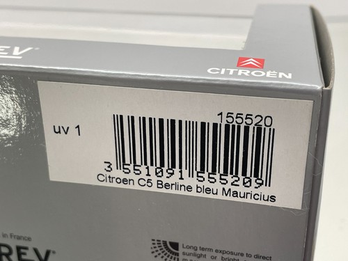 NOREV 155520 CITROEN C5 BERLINE -MAURITIUS BLUE MET. 1:43- GOOD IN DEALER BOX - Picture 2 of 10