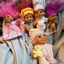 Vintage Russ Troll Dolls Lot of 10  Mixed Brands Colorful Hair 1980s 1990s