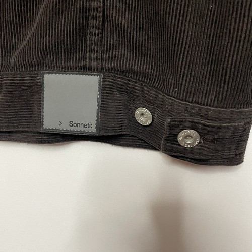 Sonneti Corduroy Jacket Size M/L Short Length Button Pockets Vintage Biker - Picture 7 of 12