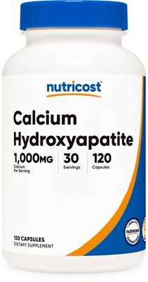 Nutricost Calcium Hydroxyapatite (1,000mg) 120 Capsules - GMO-Free, 30 Servings