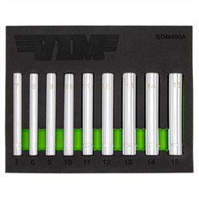 Vim Tools 9 Piece 14 Inch Extra Deep 6 Point Metric Socket Set - 14 Inch Drive
