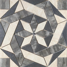 22 1/4" x 22 1/4" Porcelain Tile Medallion Accent Mosaic A7 