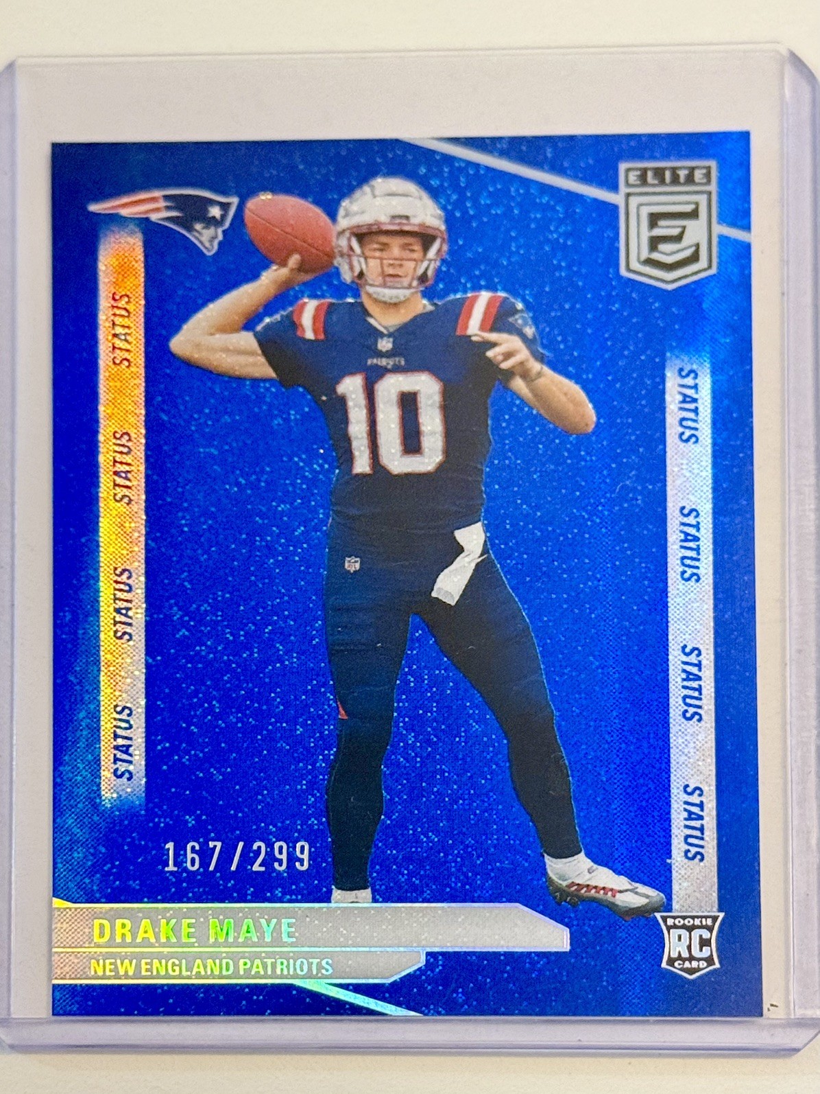 2024 Panini Donruss Elite - Rookies Drake Maye #185 Status Sparkle /299 (RC)