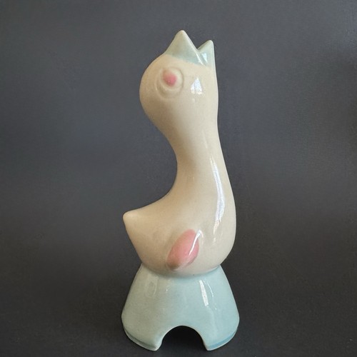 Vintage Shawnee Pottery Pie Bird Pillsbury Blue/Pink Vent Funnel MidCentury USA