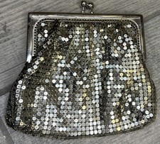 Vintage Silver Mesh Coin Purse Metal Chainmail Style Coin Bag Original Box