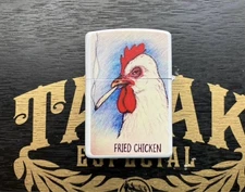 Fried Chicken Smoking a Joint Lighter  