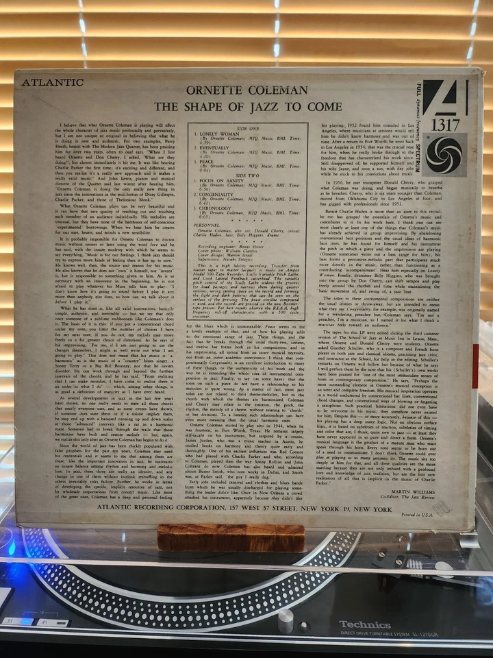 Ornette Coleman, The Shape Of Jazz To Come, 1959 1-й Atlantic Mono - Изображение 2 из 4